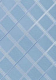Krawatte Karos taubenblau weiß