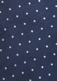 Krawatte Punkte navyblau silber