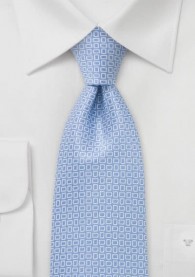 Krawatte Kästchenstruktur hellblau weiß