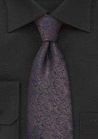 Krawatte Paisleys nussbraun Überlänge