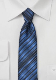 Schmale Krawatte Streifen blau