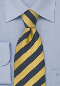 XXL-Krawatte blau gelb gestreift