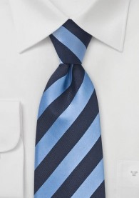 Kinder-Krawatte Streifen navy hellblau