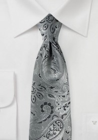 Krawatte Jungens Paisleymotiv grau