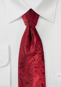 XXL-Krawatte Paisleymotiv rot