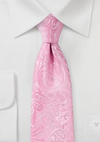 XXL-Krawatte Paisley-Motiv rosa