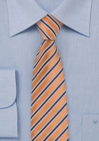 Krawatte schmal  Streifendessin orange