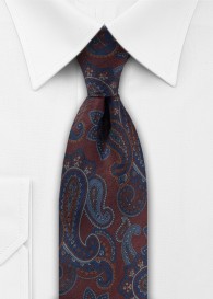 Krawatte Paisleymuster bordeaux blau