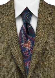 Krawatte Paisleymotiv bordeauxrot dunkelgrün