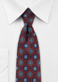 Seiden-Krawatte Ornamenturen bordeaux