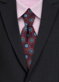 Seiden-Krawatte Ornamente weinrot