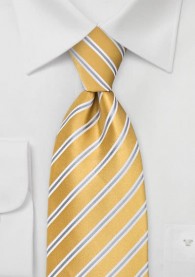 Krawatte Streifen gelb silber