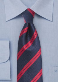 XXL-Krawatte Streifendessin navy rot