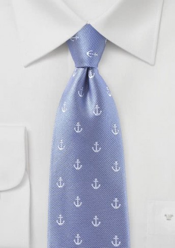 Businesskrawatte Anker-Pattern himmelblau Businesskrawatte Anker-Pattern himmelblau