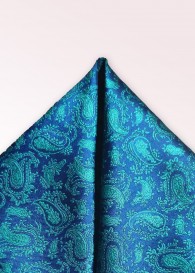 Kavaliertuch Paisleymotiv marineblau blaugrün
