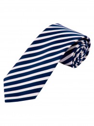 Krawatte schmal Streifendesign nachtblau