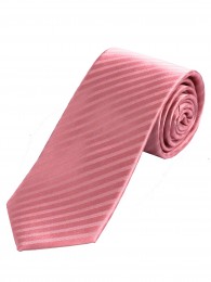Herrenkrawatte schmal unifarben Streifen-Oberfläche rosa