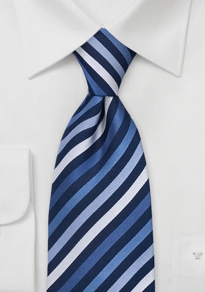 Krawatte Streifenstruktur blau silbergrau