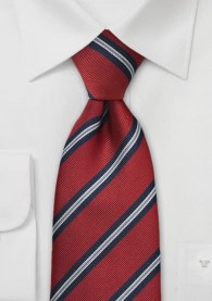 Klassische XXL-Regiments-Krawatte in Rot