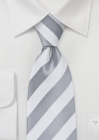 Krawatte weiß silber Streifenstruktur