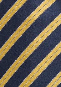 Herrenkrawatte navy gelb italienisches Streifen-Muster