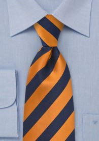 Krawatte Streifenstruktur orange navy