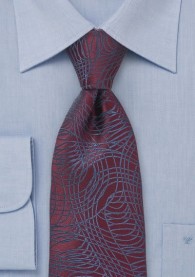 Krawatte Linien-Dekor weinrot