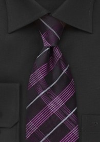 Krawatte Karo-Dessin lila