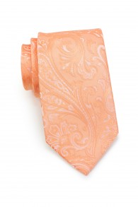 Krawatte gediegenes Paisleymotiv apricot