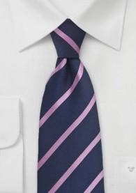 Krawatte Streifen zart navyblau violett