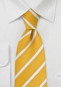 Krawatte Streifen filigran goldgelb perlweiß