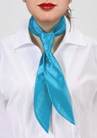 Krawatte für Damen türkisblau monochrom