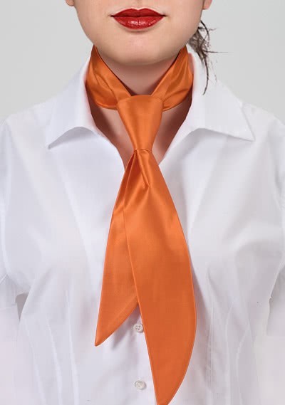Krawatte für Damen orange einfarbig