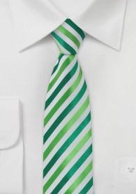 Krawatte schmal Mikrofaser Streifen Hellgrün...