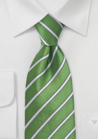 Herrenkrawatte feines Streifen-Pattern grün