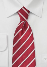 Krawatte feines Streifen-Dessin kirschrot