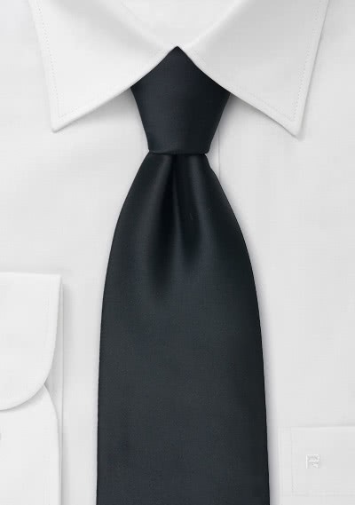 Schwarze XXL-Krawatte mit Satinglanz