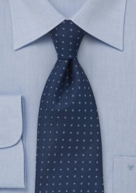 Krawatte blumiges Dekor marineblau