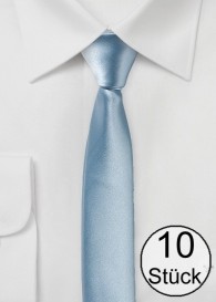 Krawatte extra schlank eisblau - Zehnerpack