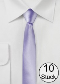 Krawatte extra schmal zartviolett - Zehnerpack