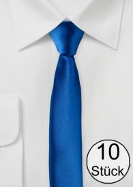 Krawatte extra schmal geformt blau - Zehnerpack