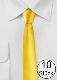 Krawatte extra schmal goldgelb - Zehnerpack