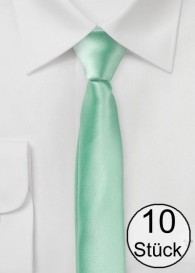 Krawatte extra schlank mint - Zehnerpack