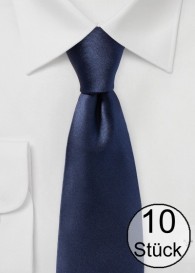 Modische Krawatte monochrom navy - Zehnerpack