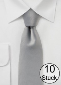 Modische Krawatte unifarben grau - Zehnerpack