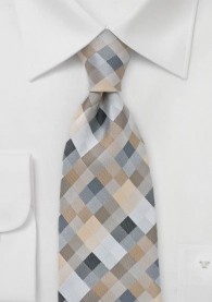 Krawatte Viereck-Muster sandfarben