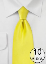 Modische Krawatte gelb Kunstfaser - zehn Stück