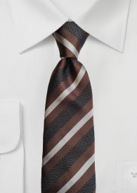 Krawatte Linien dunkelbraun schwarz