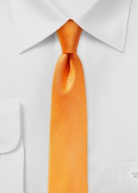 Schmale Krawatte einfarbig Linien-Struktur kupfer