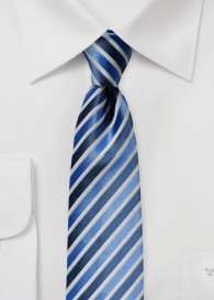 Krawatte edles Streifen-Muster himmelblau  weiß
